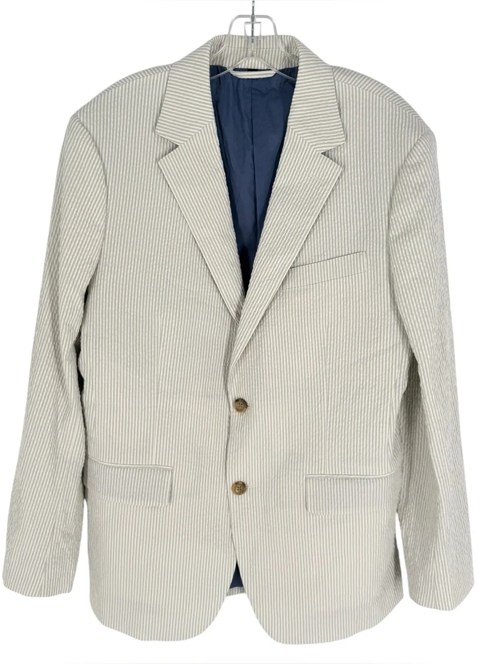 Bonobos Seersucker Blazer Mens Size 40R Blue Ivory Slim Fit Sport Coat NWOT
